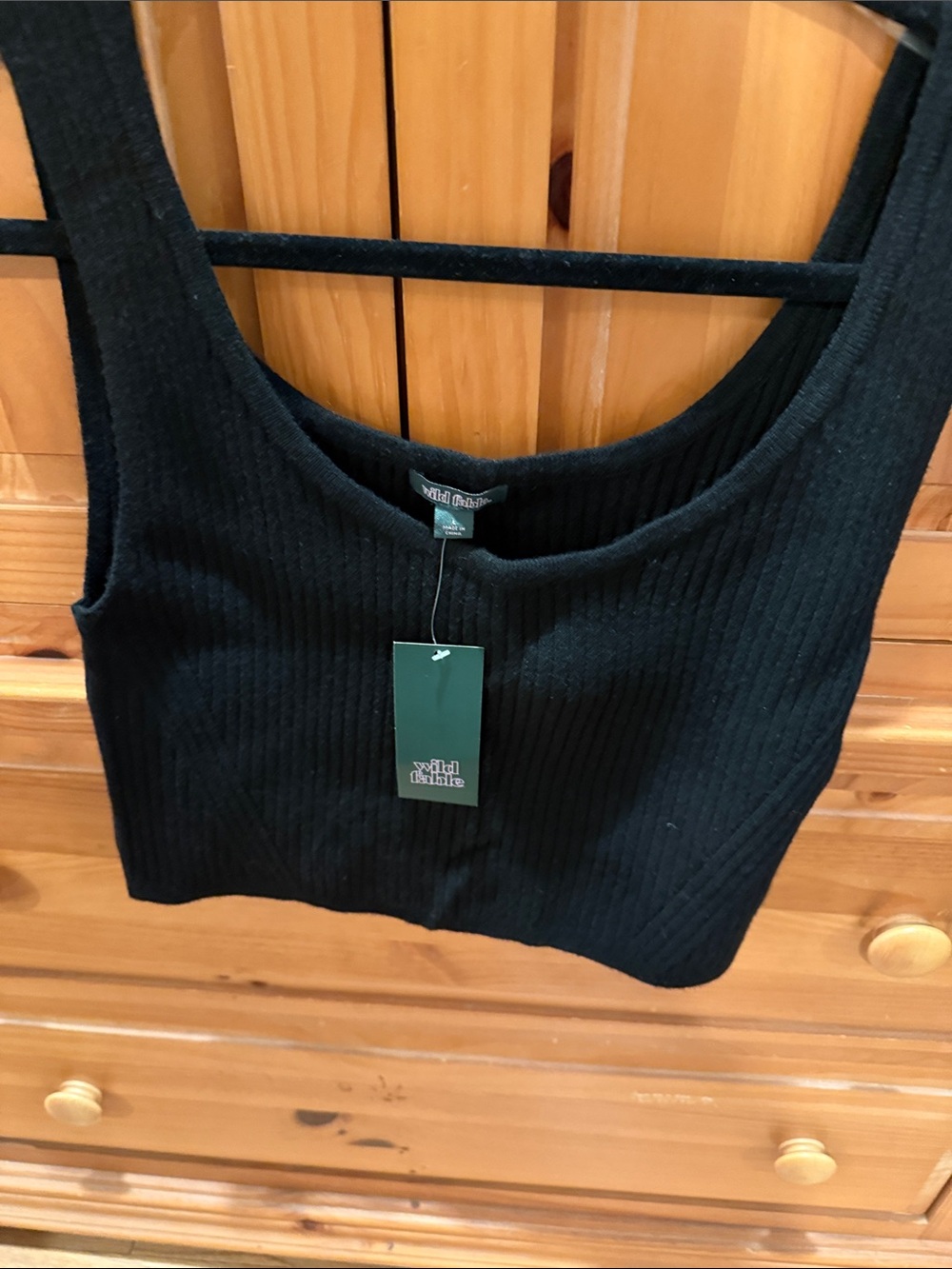 wild fable Black Ribbed Crop Tank